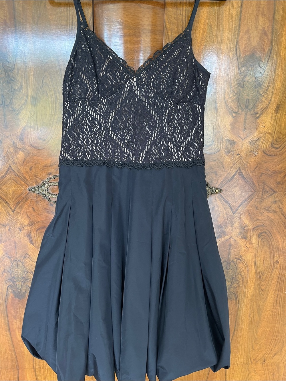 BCBG Paris Black Lace Bodice A-Line Dress Size 6 - Beautiful!
